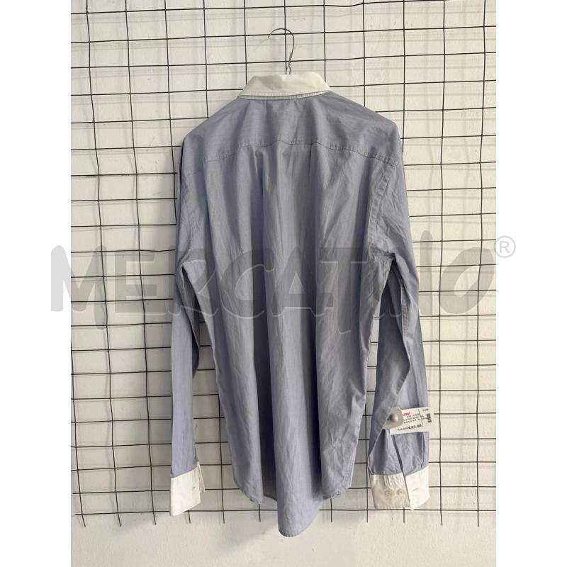 CAMICIA UOMO BOSS COLLETTO BIANCO A RICHE CIELESTI  | Mercatino dell'Usato Corciano 3