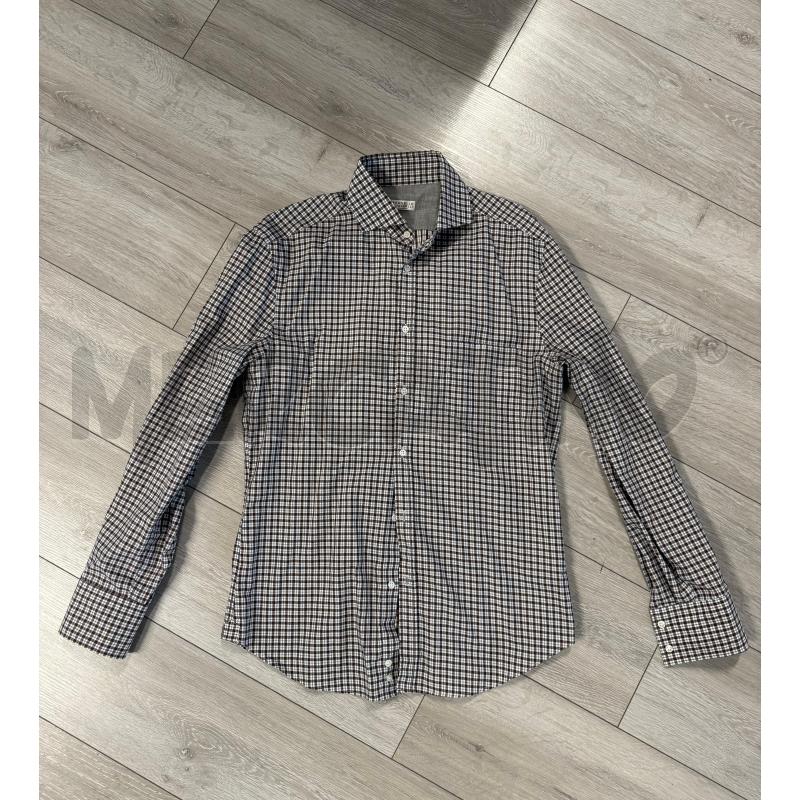 CAMICIA UOMO BRUNELLO CUCINELLI A QUADRI MARRONI E BIANCHIN  | Mercatino dell'Usato Corciano 1