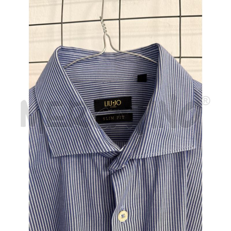 CAMICIA UOMO LIU JO BLUI SCURO CON RIFHE BIANCHE  | Mercatino dell'Usato Corciano 2