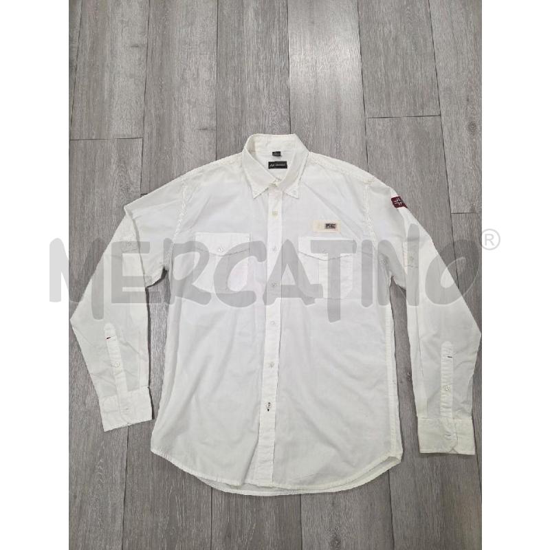 CAMICIA UOMO NAPAPIJRI BIANCA CON TASCHE M L  | Mercatino dell'Usato Corciano 1