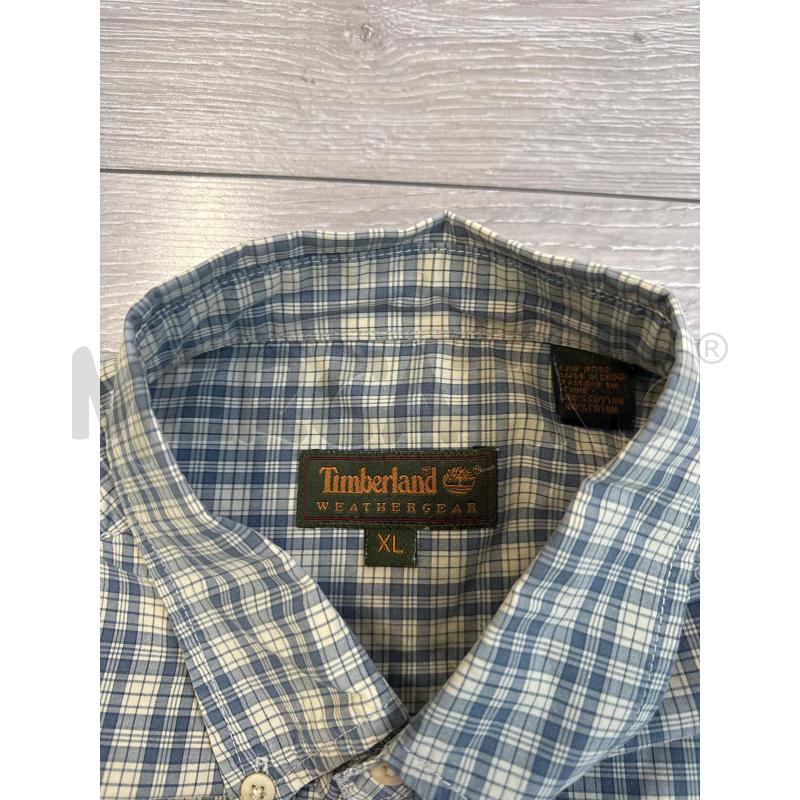 CAMICIA UOMO TIMBERLAND MANICA LUNGA CON  SCACCHI BLU E BEIGE  | Mercatino dell'Usato Corciano 3