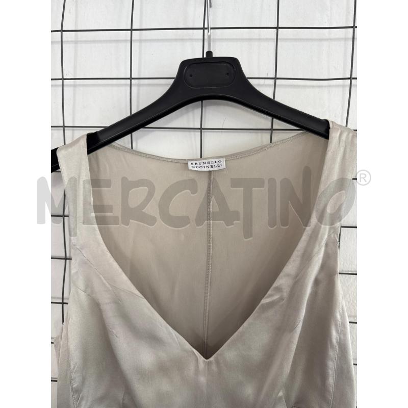 CANOTTA DONNA BRUNELLO CUCINELLI SETA GRIGIA CHIARA  | Mercatino dell'Usato Corciano 2