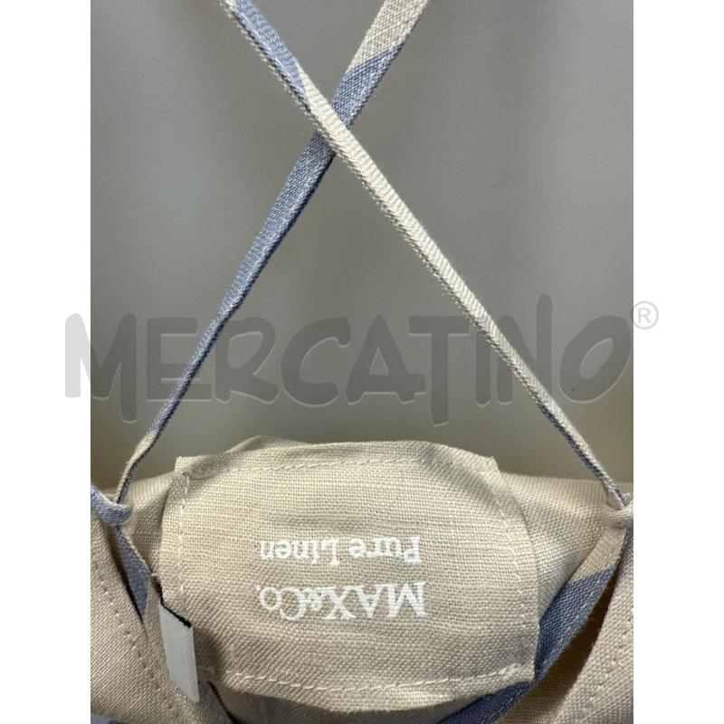 CANOTTA DONNA MAX&CO BEIGE CON RIGA CIELESTE  | Mercatino dell'Usato Corciano 3