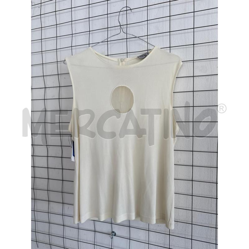 CANOTTA DONNA VERSACE CKLASSIC PANNA CON CERCHIO SUL PETTO  | Mercatino dell'Usato Corciano 1