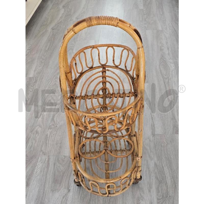 CARRELLO VIMINI 2 RIAPINI CON PORTABOTTIGLIE | Mercatino dell'Usato Corciano 3