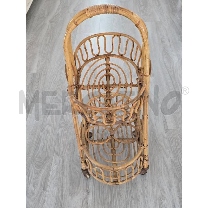 CARRELLO VIMINI 2 RIAPINI CON PORTABOTTIGLIE | Mercatino dell'Usato Corciano 4