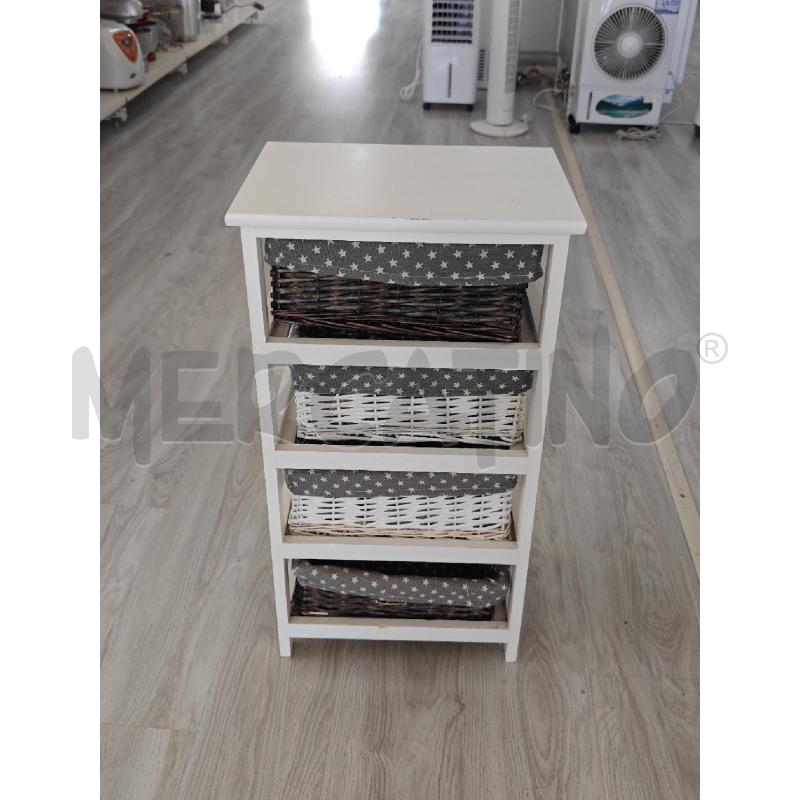 CASSETTIERA VIMINI BIANCA 4 CASSETTI | Mercatino dell'Usato Corciano 1