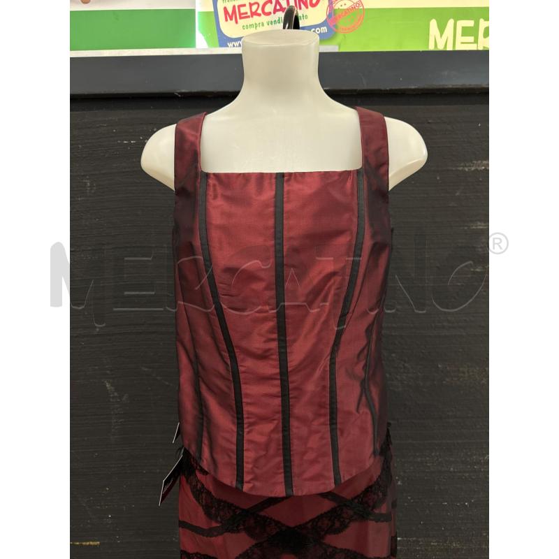 CORPETTO LUISA SPAGNIOLI BORDEAUX CON PIZZO NERO  | Mercatino dell'Usato Corciano 1