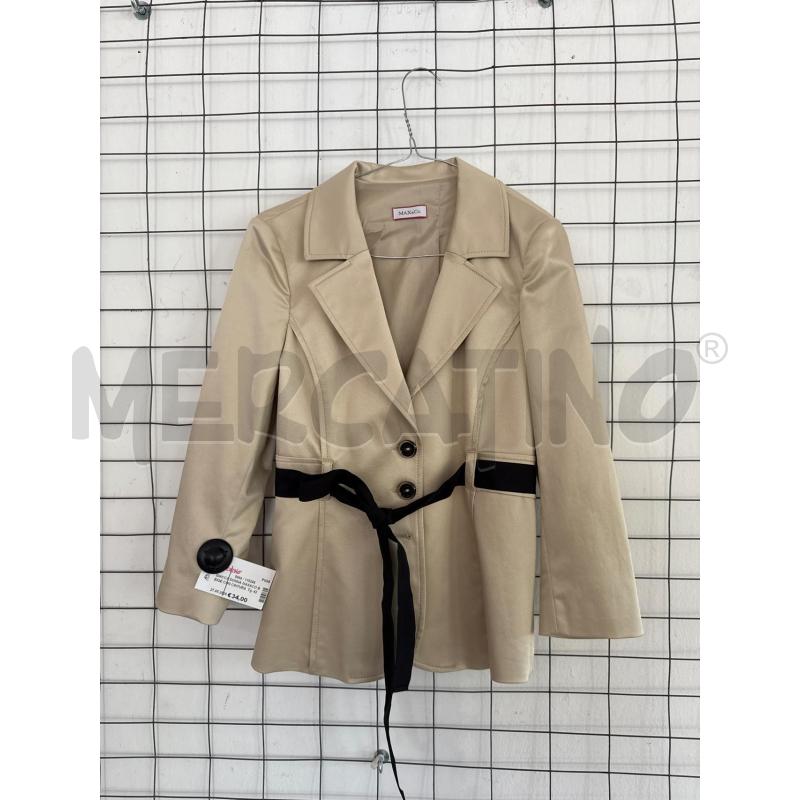 GIACCA DONNA MAX&CO BEIGE CON CINTURA NERA  | Mercatino dell'Usato Corciano 1