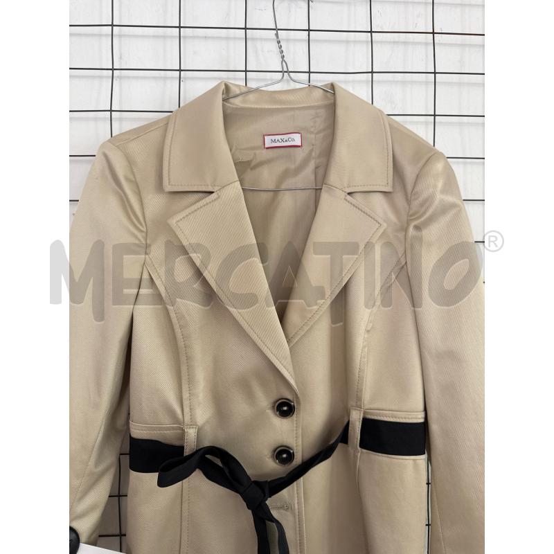 GIACCA DONNA MAX&CO BEIGE CON CINTURA NERA  | Mercatino dell'Usato Corciano 2