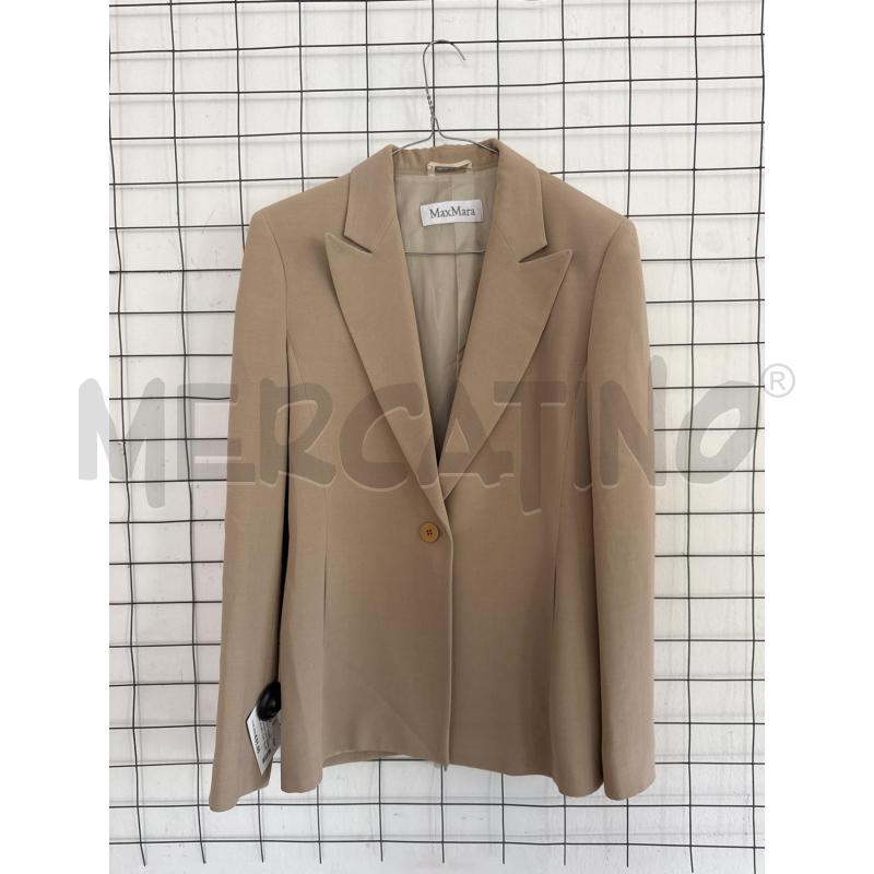 GIACCA DONNA MAX MARA BEIGE SCURO CON UN BOTTONE  | Mercatino dell'Usato Corciano 1
