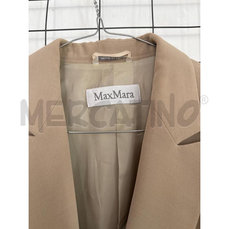 GIACCA DONNA MAX MARA BEIGE SCURO CON UN BOTTONE  | Mercatino dell'Usato Corciano 2