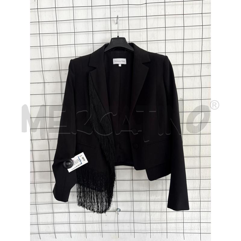 GIACCA DONNA PATRIZIA PEPE NERA CON FRANGE  | Mercatino dell'Usato Corciano 1