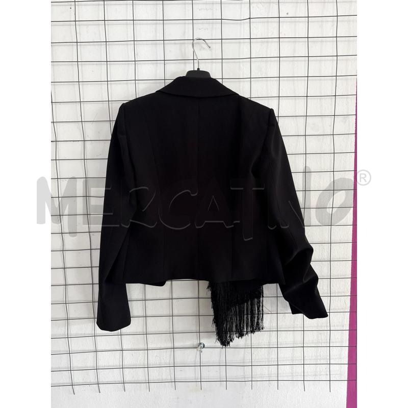 GIACCA DONNA PATRIZIA PEPE NERA CON FRANGE  | Mercatino dell'Usato Corciano 3