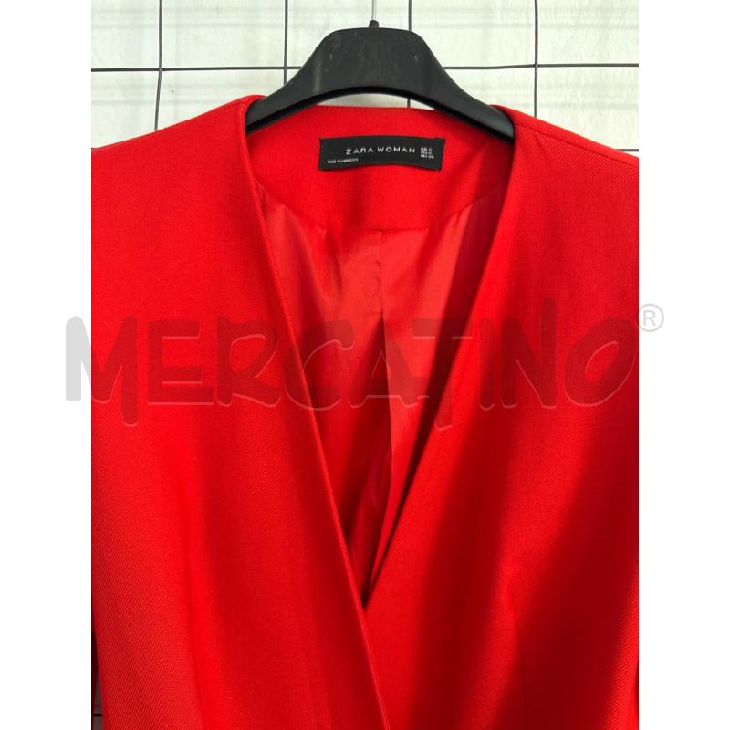 GIACCA DONNA ROSSA ZARA SCOLLO A V CON CINTURA | Mercatino dell'Usato Corciano 2