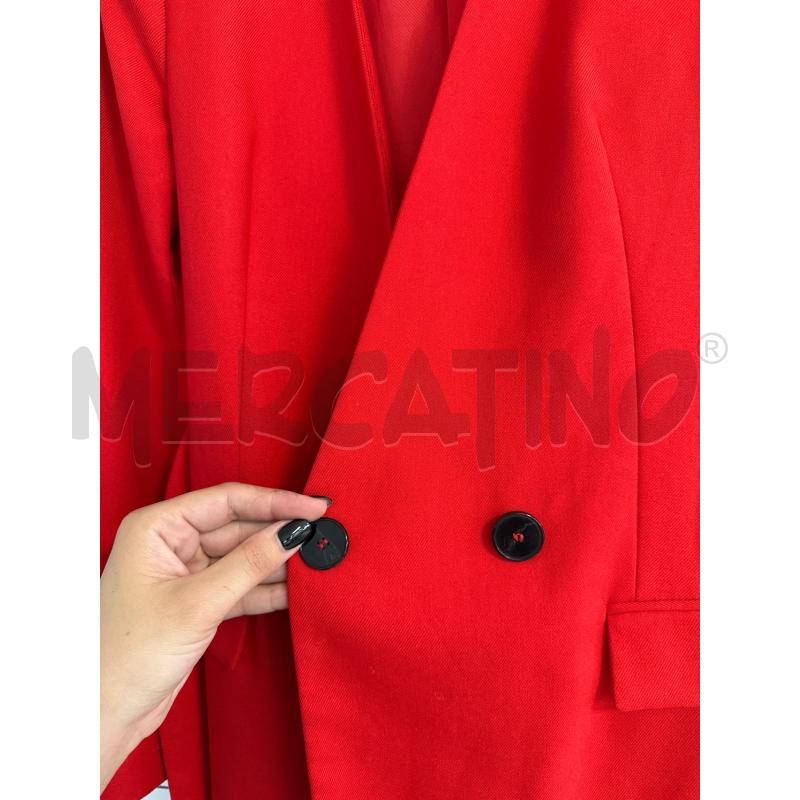 GIACCA DONNA ROSSA ZARA SCOLLO A V CON CINTURA | Mercatino dell'Usato Corciano 3
