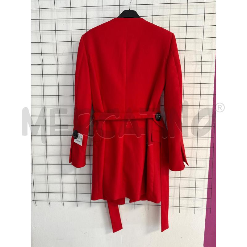 GIACCA DONNA ROSSA ZARA SCOLLO A V CON CINTURA | Mercatino dell'Usato Corciano 4