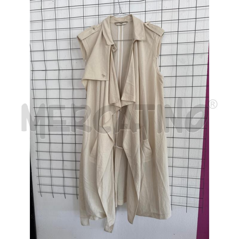 GILET DONNA PATRIZIA PEPE BEIGE SMANICATO  | Mercatino dell'Usato Corciano 1