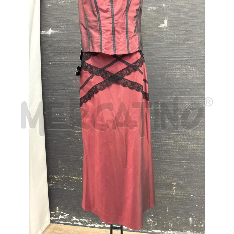 GONNA LUISA SPAGNOLI BORDEAUX CON PIZZO NERO  | Mercatino dell'Usato Corciano 1