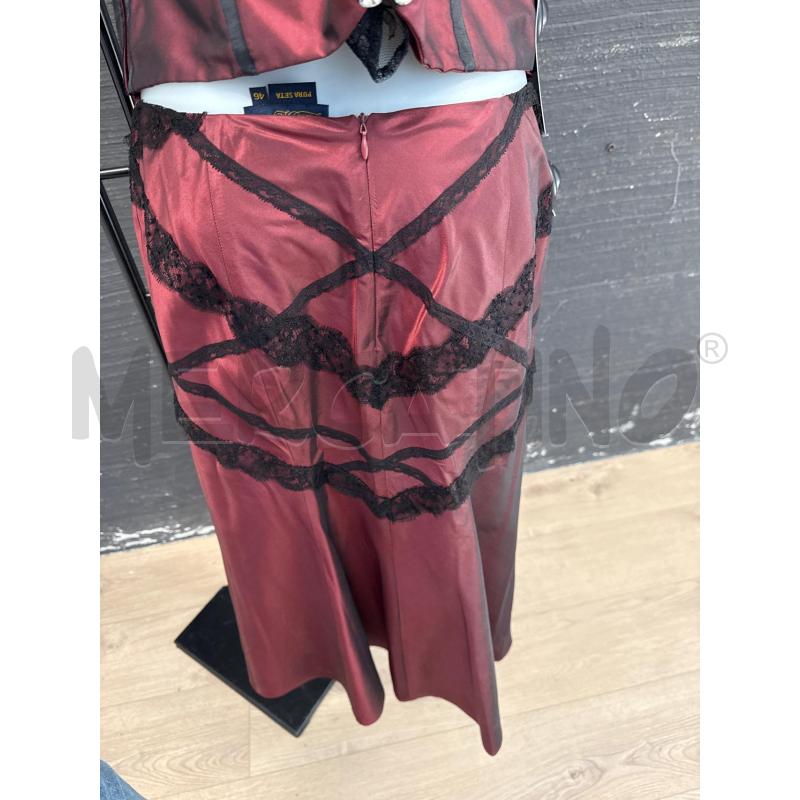 GONNA LUISA SPAGNOLI BORDEAUX CON PIZZO NERO  | Mercatino dell'Usato Corciano 2