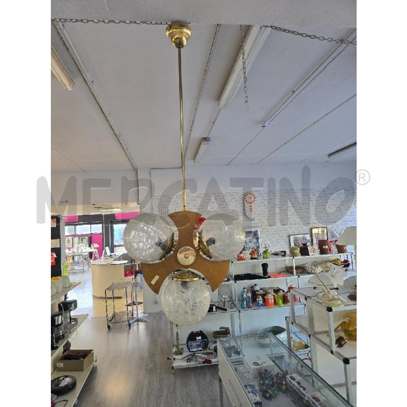 LAMPADARIO ASTA RIGIDA 3 PALLE TARTARUGATE | Mercatino dell'Usato Corciano 1