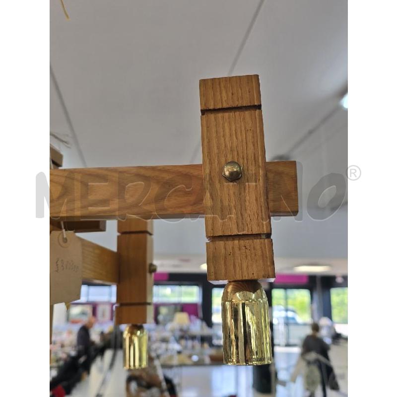 LAMPADARIO LEGNO 4  LUCI | Mercatino dell'Usato Corciano 2