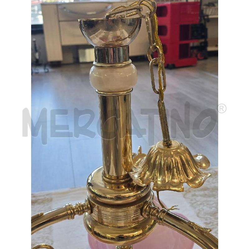 LAMPADARIO OTTONE 3 PARALUMI ROSA | Mercatino dell'Usato Corciano 4