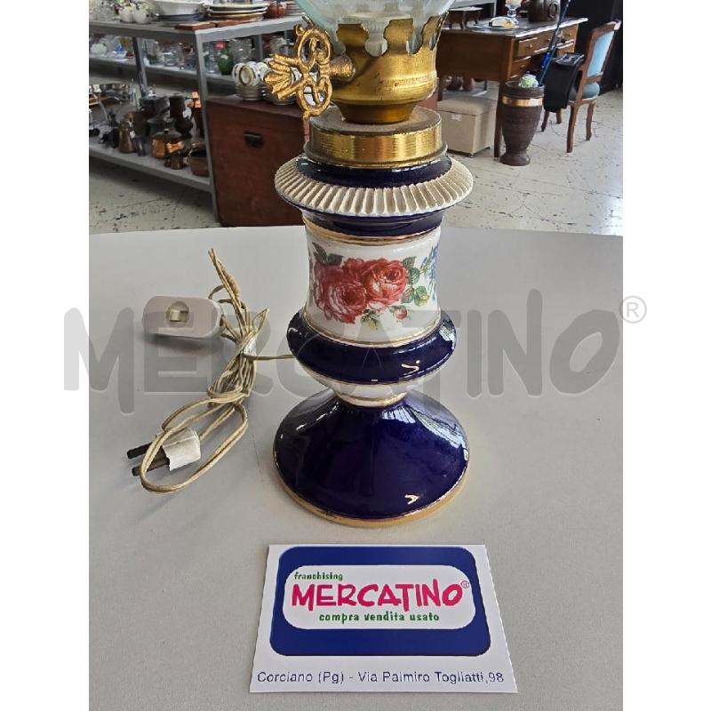 LAMPADA BASE BLU CERAMICA | Mercatino dell'Usato Corciano 2