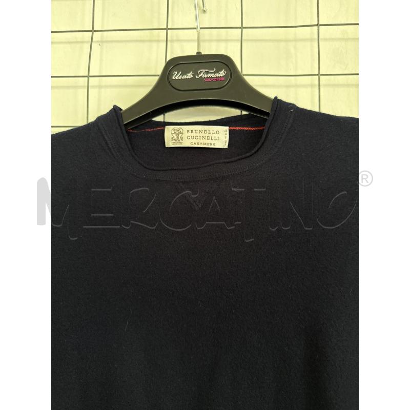 MAGLIA DONNA CUCINELLI BLU CON CUCITURA ORLO ROSSA ROSSO | Mercatino dell'Usato Corciano 2