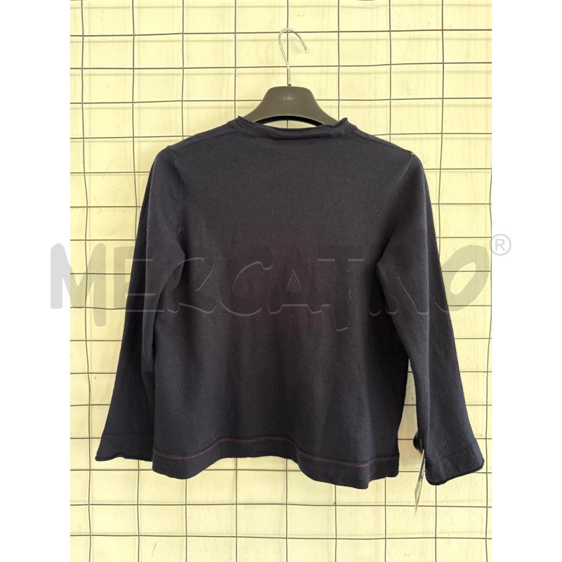 MAGLIA DONNA CUCINELLI BLU CON CUCITURA ORLO ROSSA ROSSO | Mercatino dell'Usato Corciano 3