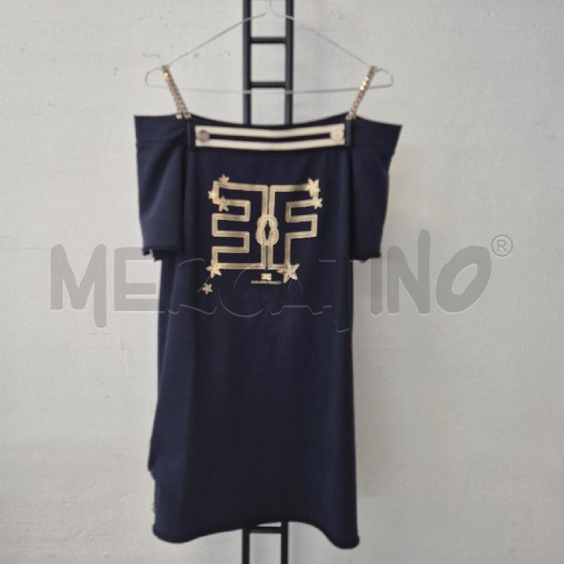 MAGLIA DONNA ELISABETTA FRANCHI BLU SCURA CON STEMMA DORATO  | Mercatino dell'Usato Corciano 1