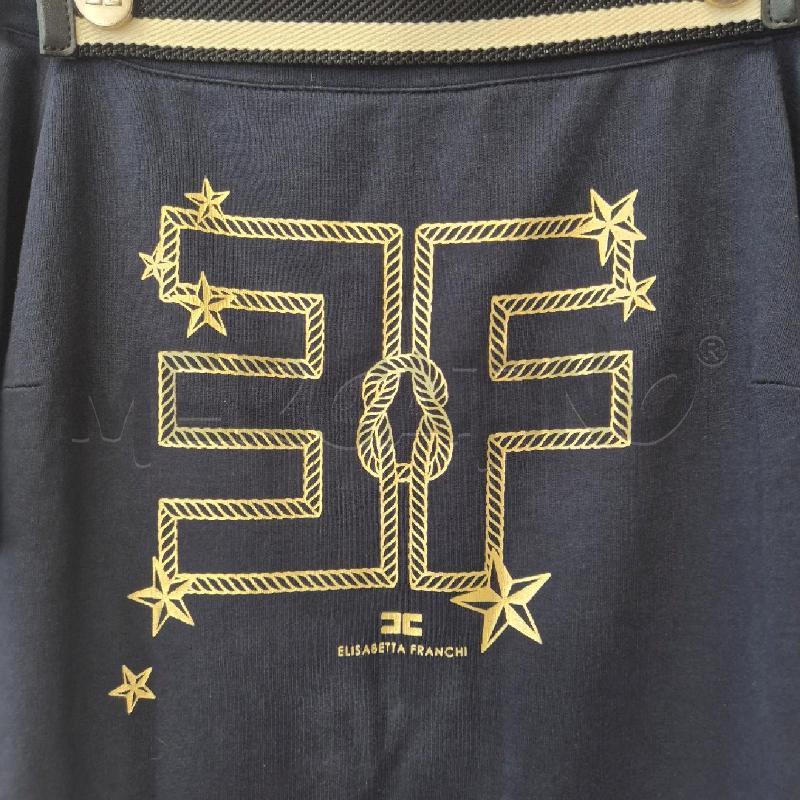 MAGLIA DONNA ELISABETTA FRANCHI BLU SCURA CON STEMMA DORATO  | Mercatino dell'Usato Corciano 2