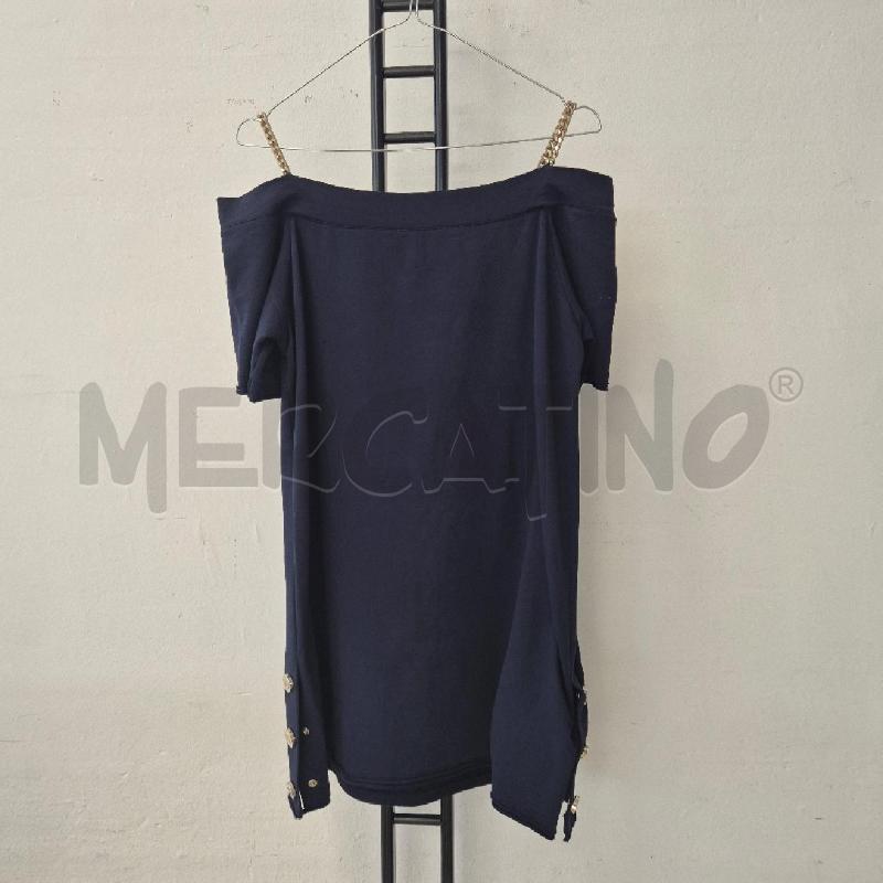 MAGLIA DONNA ELISABETTA FRANCHI BLU SCURA CON STEMMA DORATO  | Mercatino dell'Usato Corciano 3
