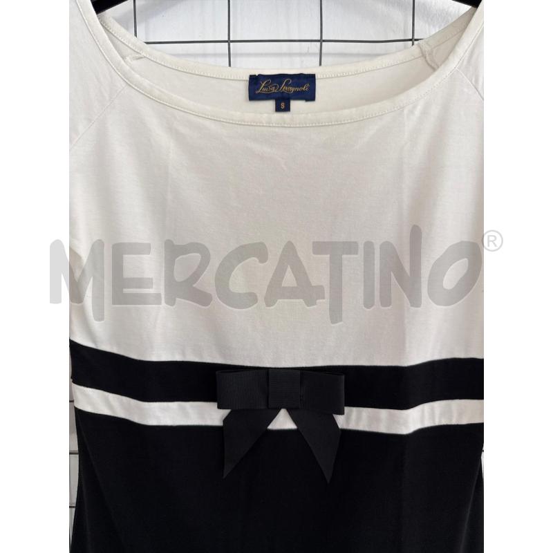 MAGLIA DONNA LUISA SPAGNIOLI BIANCA E NERA CON FIOCCO  | Mercatino dell'Usato Corciano 2