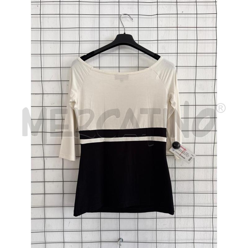 MAGLIA DONNA LUISA SPAGNIOLI BIANCA E NERA CON FIOCCO  | Mercatino dell'Usato Corciano 5