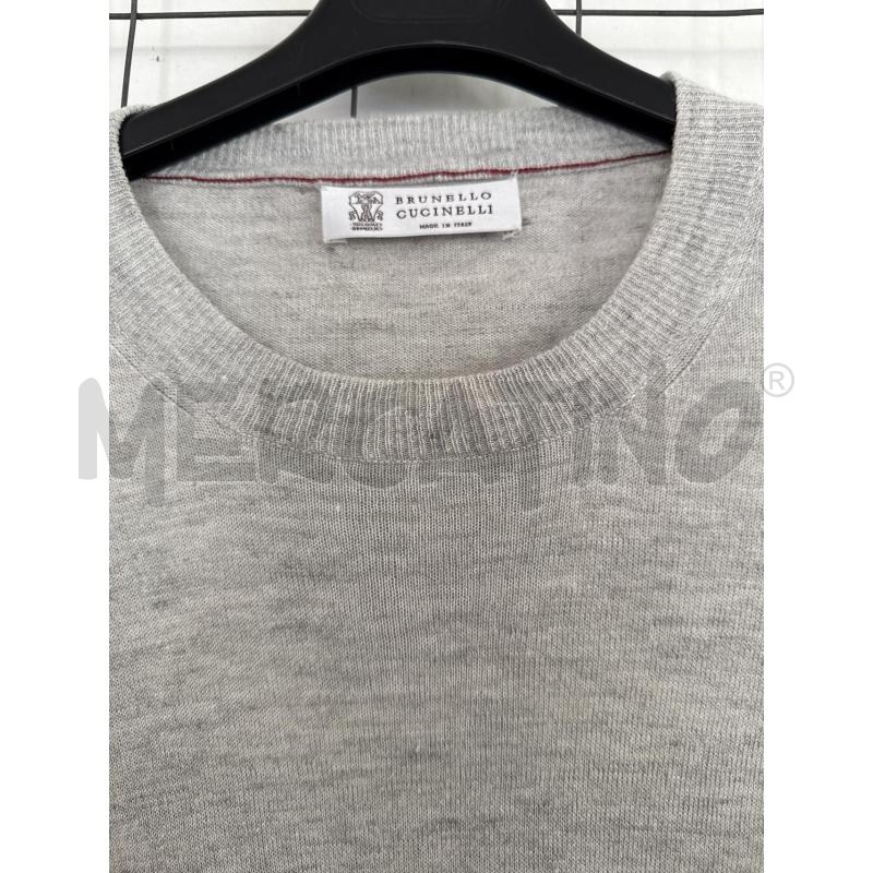 MAGLIONE UOMO BRUNELLO CUCINELLI GRIGIO CHIARO LINO E COTONE  | Mercatino dell'Usato Corciano 2