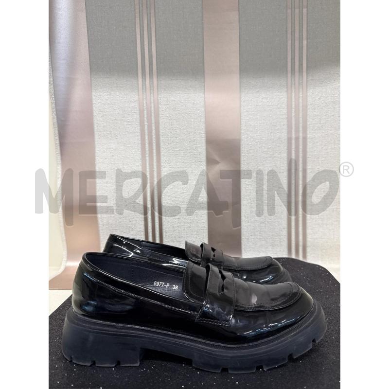 MOCASSINI DONNA VERNICE NERA CON SUOLA SPESSA S D S  | Mercatino dell'Usato Corciano 1
