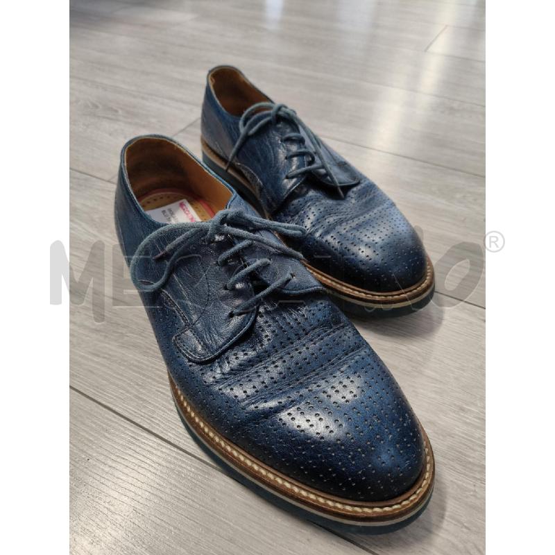 MOCASSINI PELLE UOMO BLU TRAFORATI CORVARI | Mercatino dell'Usato Corciano 3