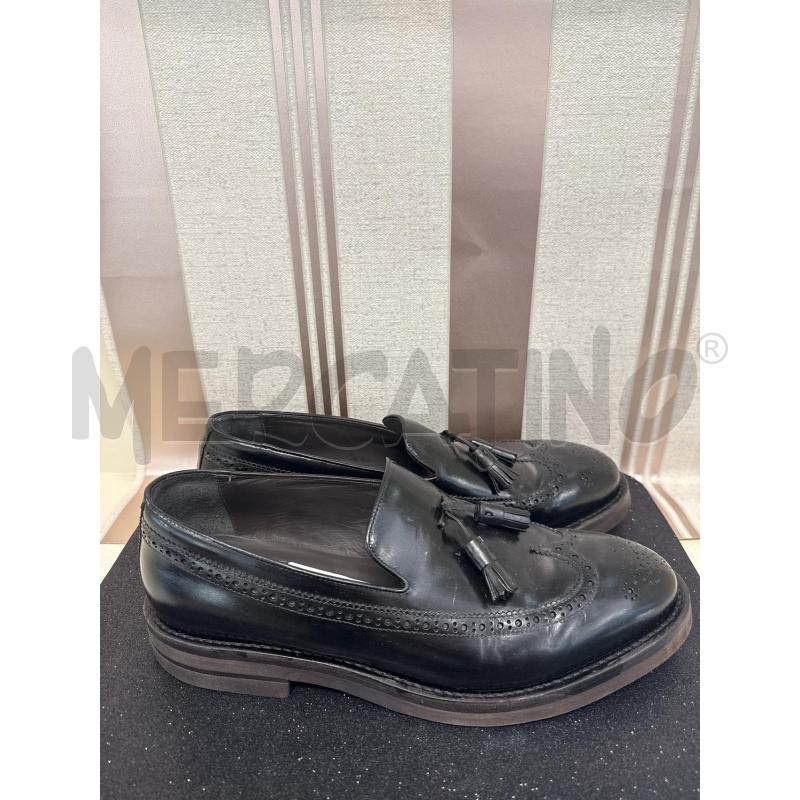 MOCASSINI PELLE UOMO BRUNELLO NERO  CUCINELLI PUNTELLATO  | Mercatino dell'Usato Corciano 1