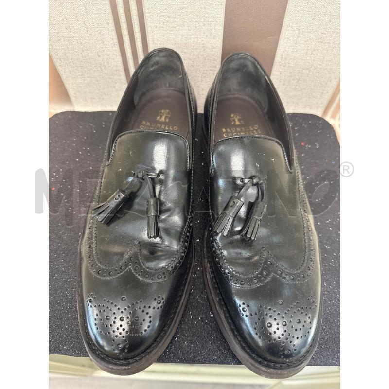 MOCASSINI PELLE UOMO BRUNELLO NERO  CUCINELLI PUNTELLATO  | Mercatino dell'Usato Corciano 2