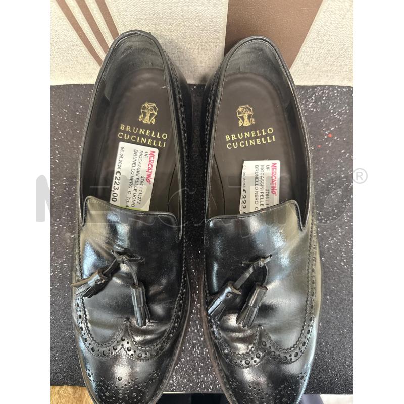 MOCASSINI PELLE UOMO BRUNELLO NERO  CUCINELLI PUNTELLATO  | Mercatino dell'Usato Corciano 3