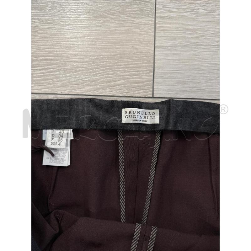 PANTALONE DONNA BRUNELLO CUCINELLI BORDEAUX STREACH  | Mercatino dell'Usato Corciano 2