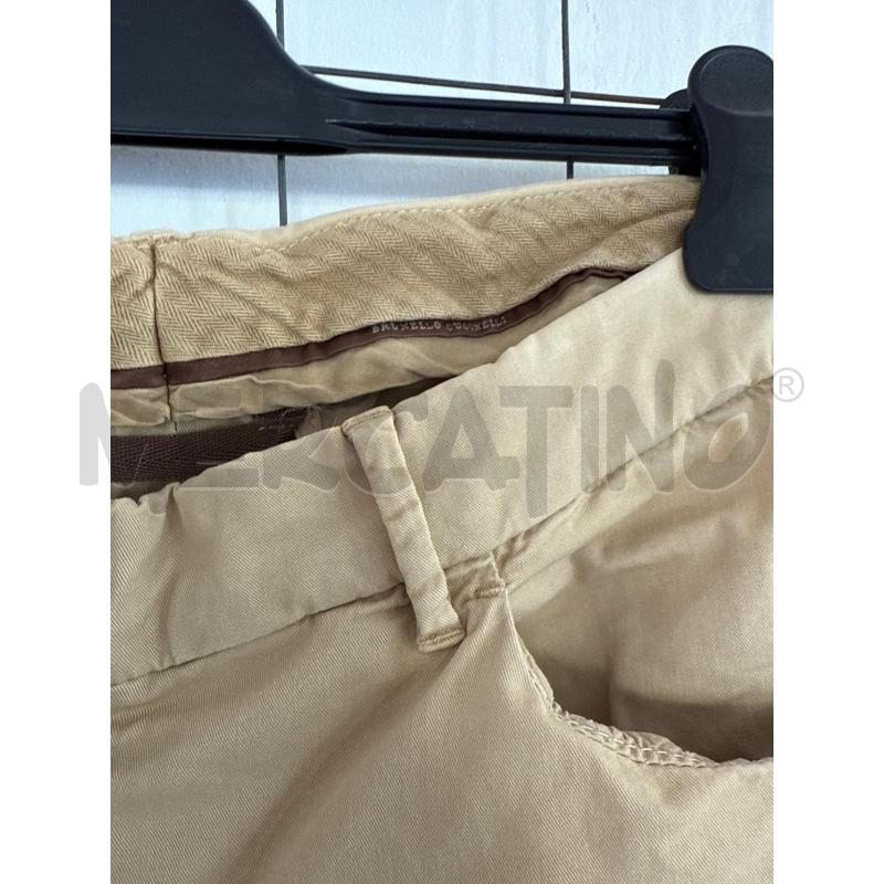 PANTALONE DONNA BRUNELLO CUCINELLI CREMA BOTTONE MARRONE  | Mercatino dell'Usato Corciano 2