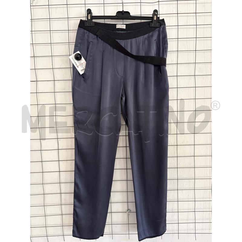 PANTALONE DONNA BRUNELLO CUCINELLI SETA BLU NOTTE  | Mercatino dell'Usato Corciano 1