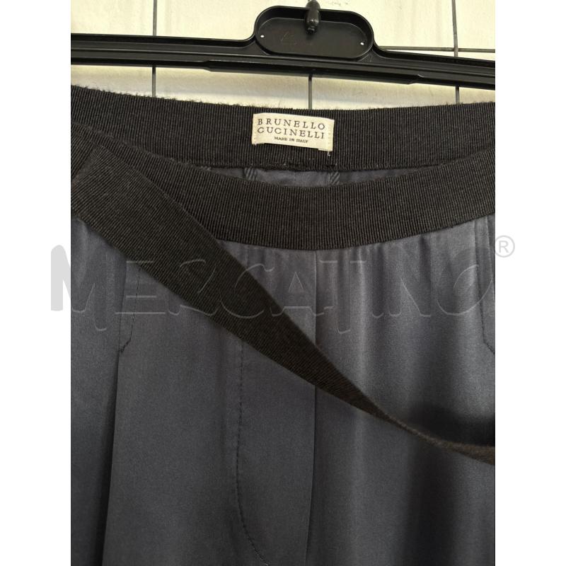PANTALONE DONNA BRUNELLO CUCINELLI SETA BLU NOTTE  | Mercatino dell'Usato Corciano 2