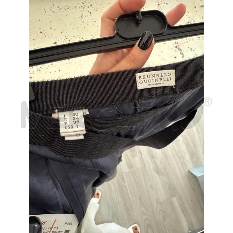 PANTALONE DONNA BRUNELLO CUCINELLI SETA BLU NOTTE  | Mercatino dell'Usato Corciano 4