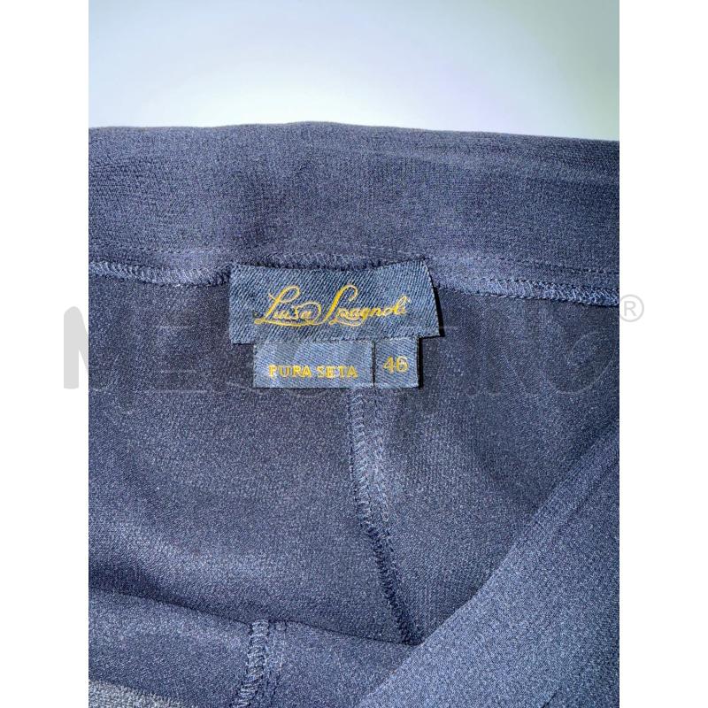PANTALONE DONNA LUISA SPAGNIOLI BLU CON TULLE IN SETA  | Mercatino dell'Usato Corciano 3