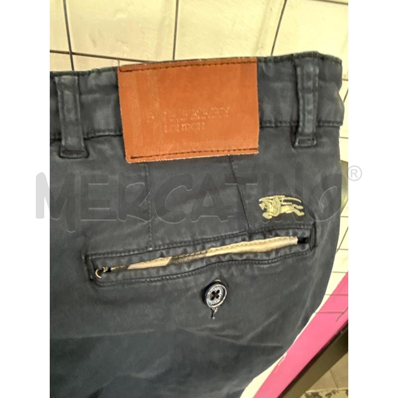 PANTALONE UOMO BURBERRY BLU NOTTE CON TASCHE AMERICANE  | Mercatino dell'Usato Corciano 3