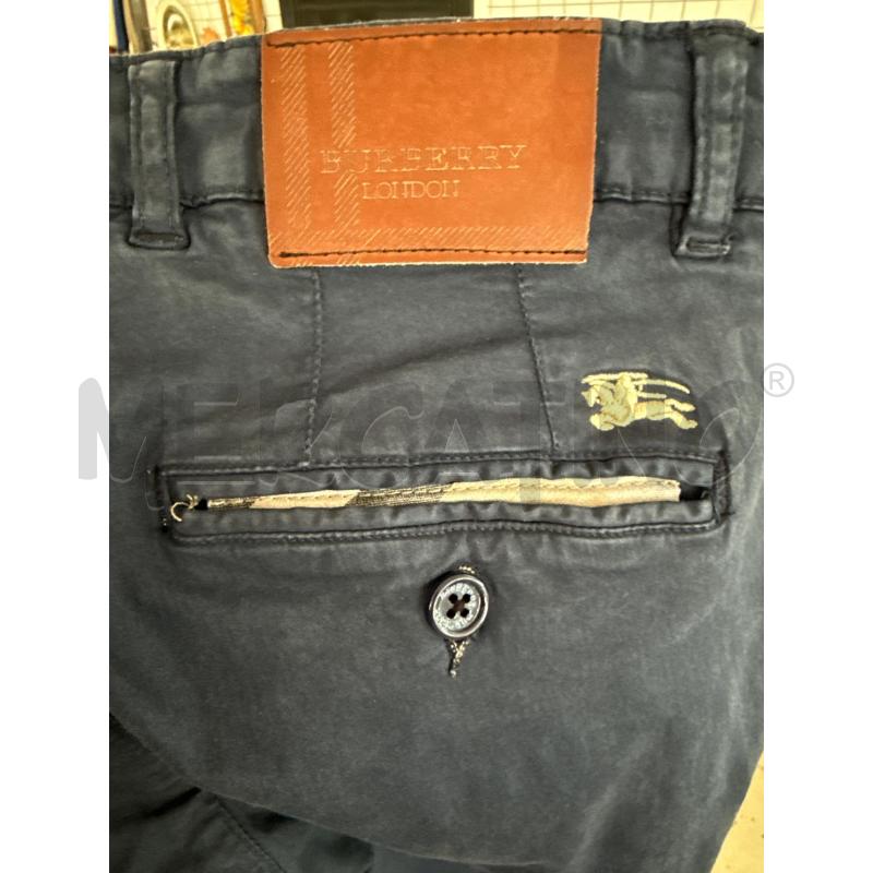 PANTALONE UOMO BURBERRY BLU NOTTE CON TASCHE AMERICANE  | Mercatino dell'Usato Corciano 4