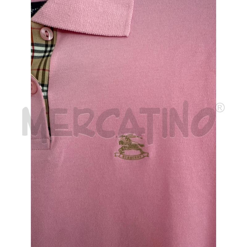 POLO DONNA BURBERRY ROSA CON LOGO  | Mercatino dell'Usato Corciano 3